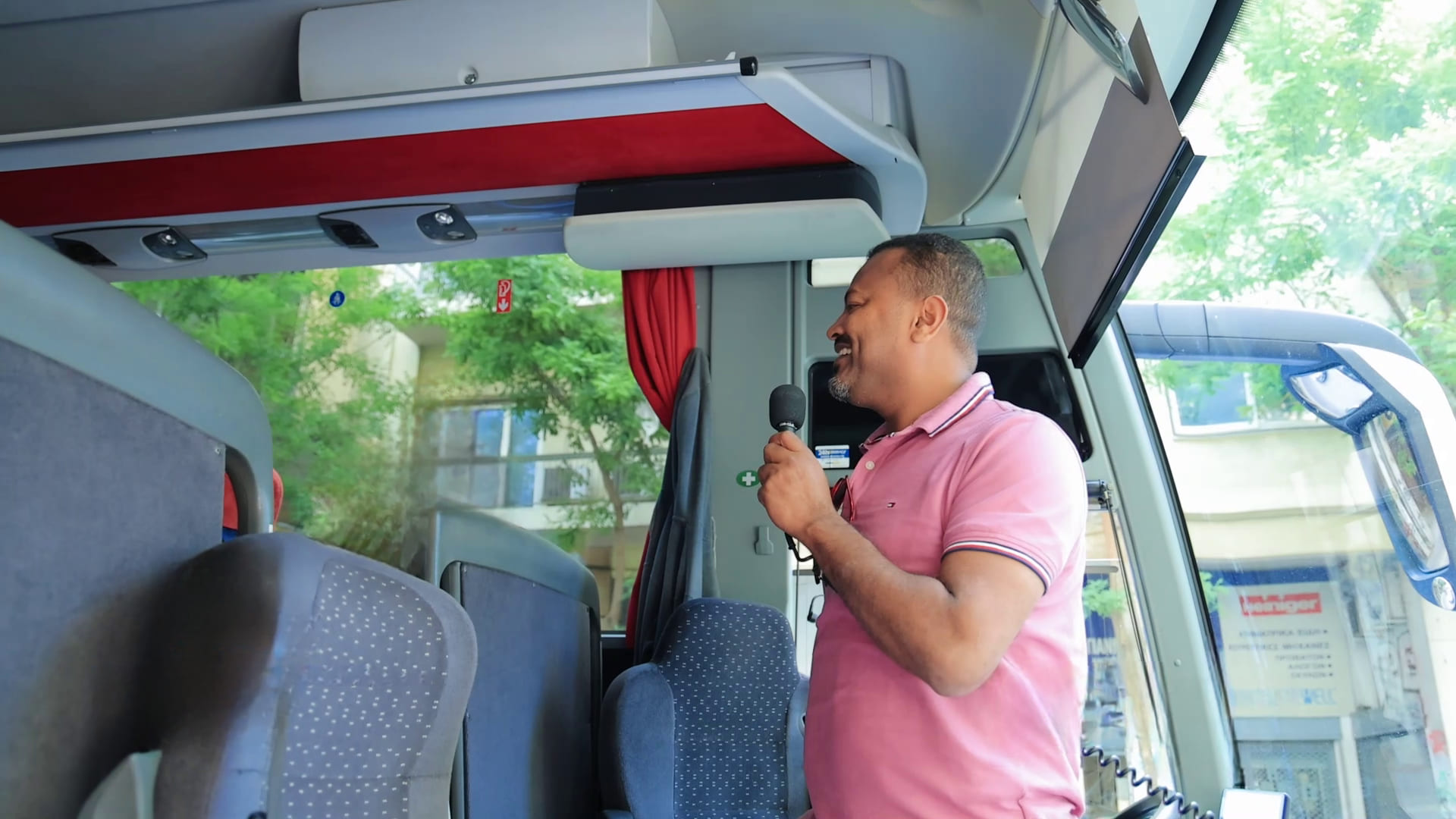 Group of people on a scenic tour overlooking a city in Ethiopia